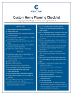 Custom Home Planning Checklist